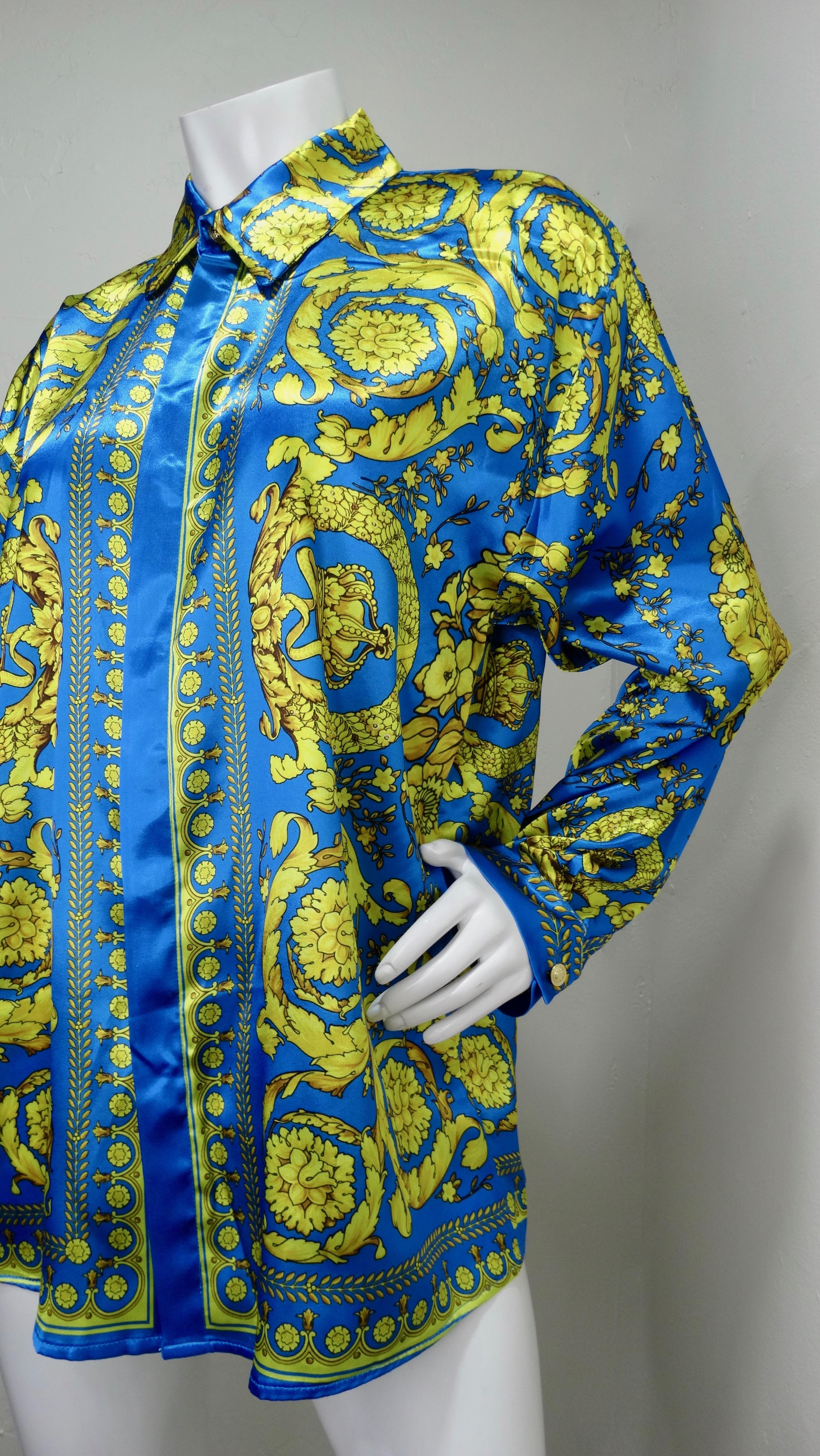 Gianni Versace 1990s Baroque Motif Silk Shirt  2