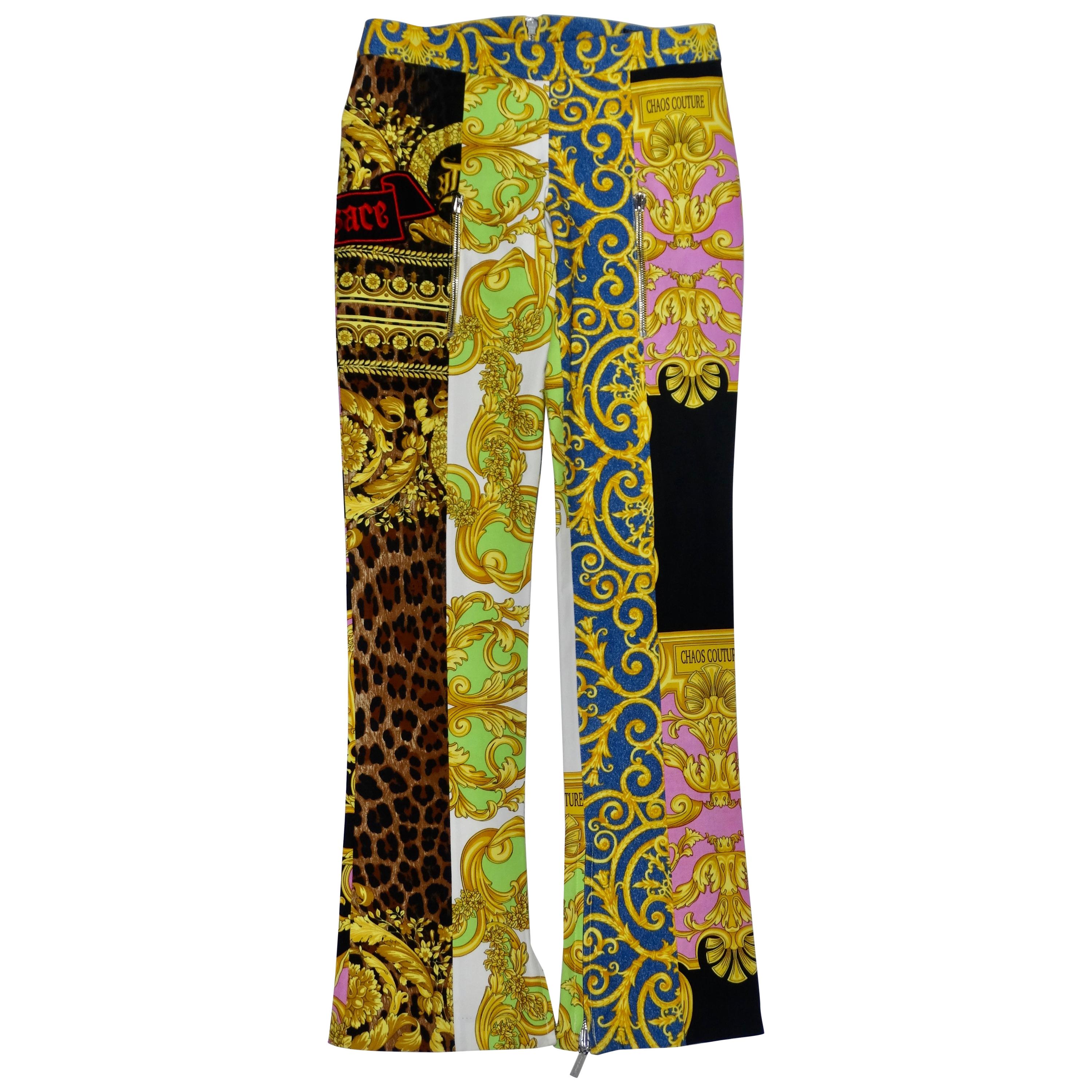 Pantalon patchwork Gianni Versace des années 1990
