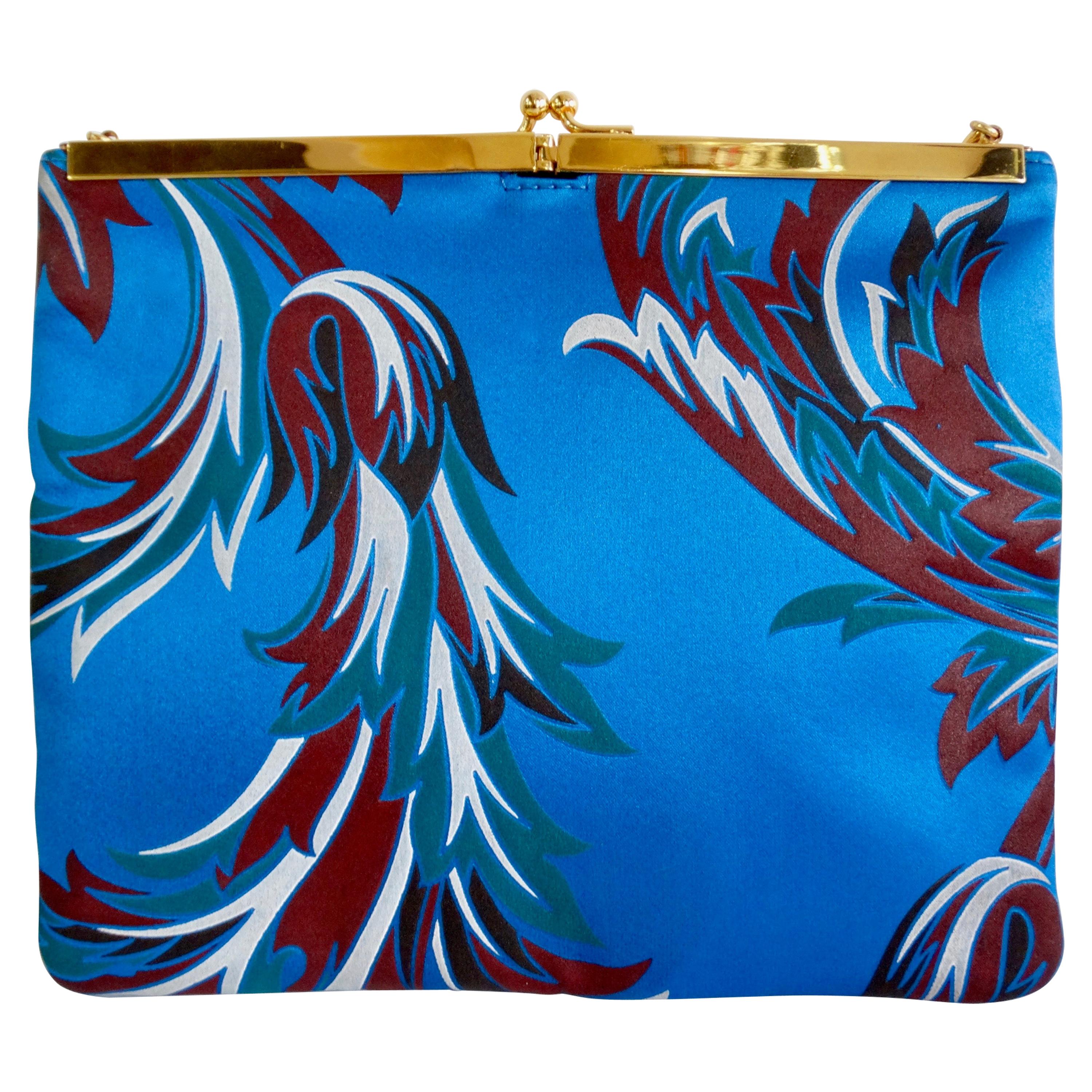 Gianni Versace Elegante Vintage Franse Blauwe Lederen Week-End Travel Bag-met Zilveren Medusa hoofd Hardware Tassen & portemonnees Bagage & Reizen Weekendtassen 