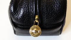 Gianni Versace 1990s Black Leather Cosmetic Bag