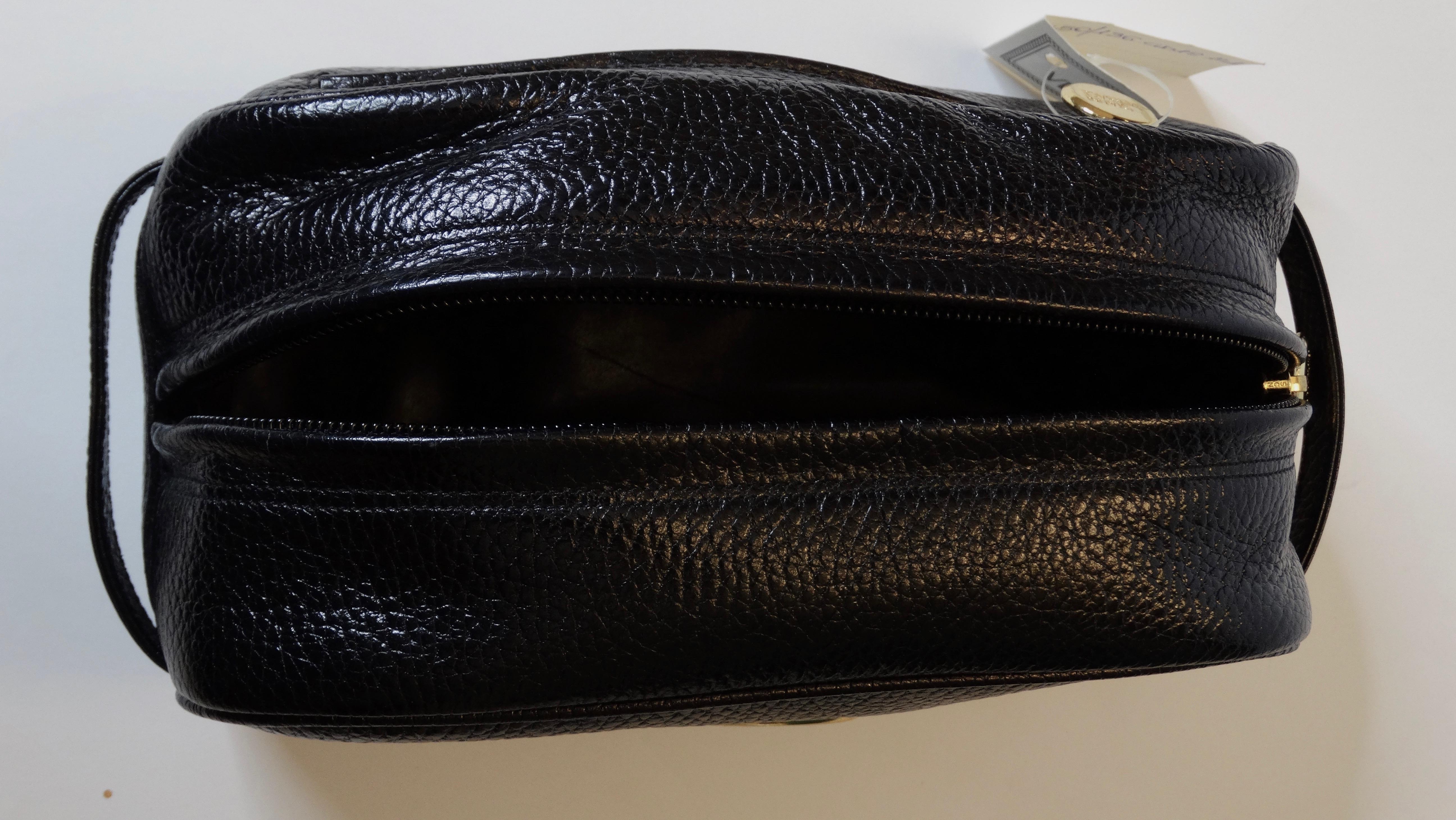 Gianni Versace 1990s Black Leather Cosmetic Bag 2