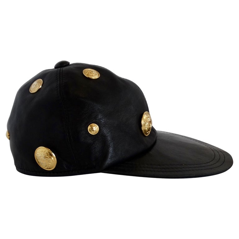 Gianni Versace 1990s Black Leather Medusa Hat For Sale at 1stDibs | versace  leather hat, versace hat mens, gianni versace hat
