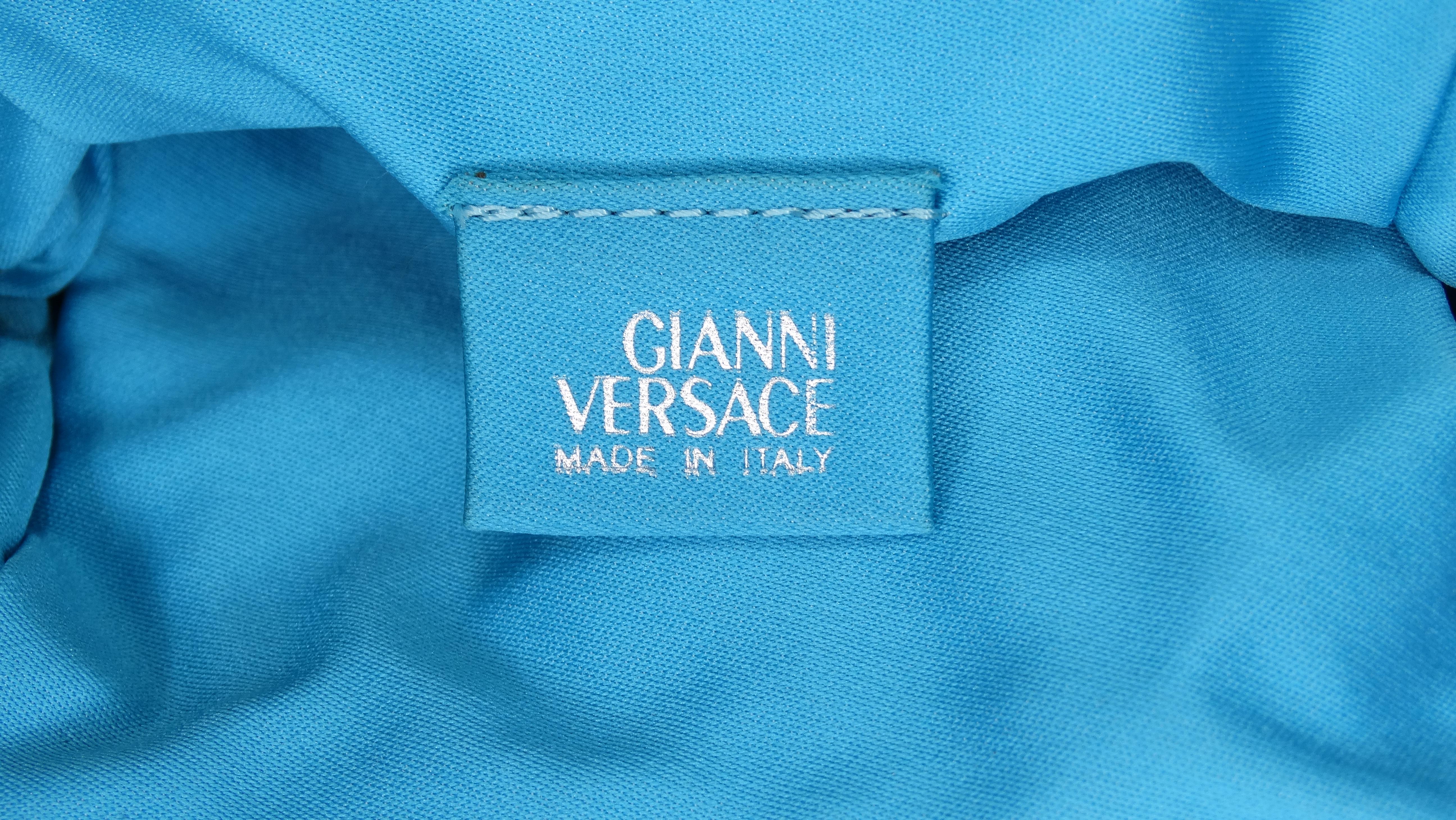 Women's or Men's Gianni Versace 1990s Blue Chainmail Clutch