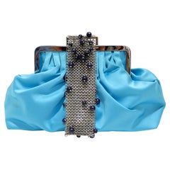 Vintage Gianni Versace 1990s Blue Chainmail Clutch