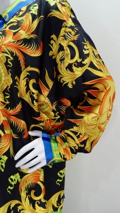 Gianni Versace 1990s Celestial Sun Silk Shirt