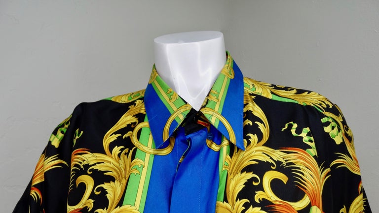 Gianni Versace 1990s Celestial Sun Silk Shirt at 1stDibs | versace