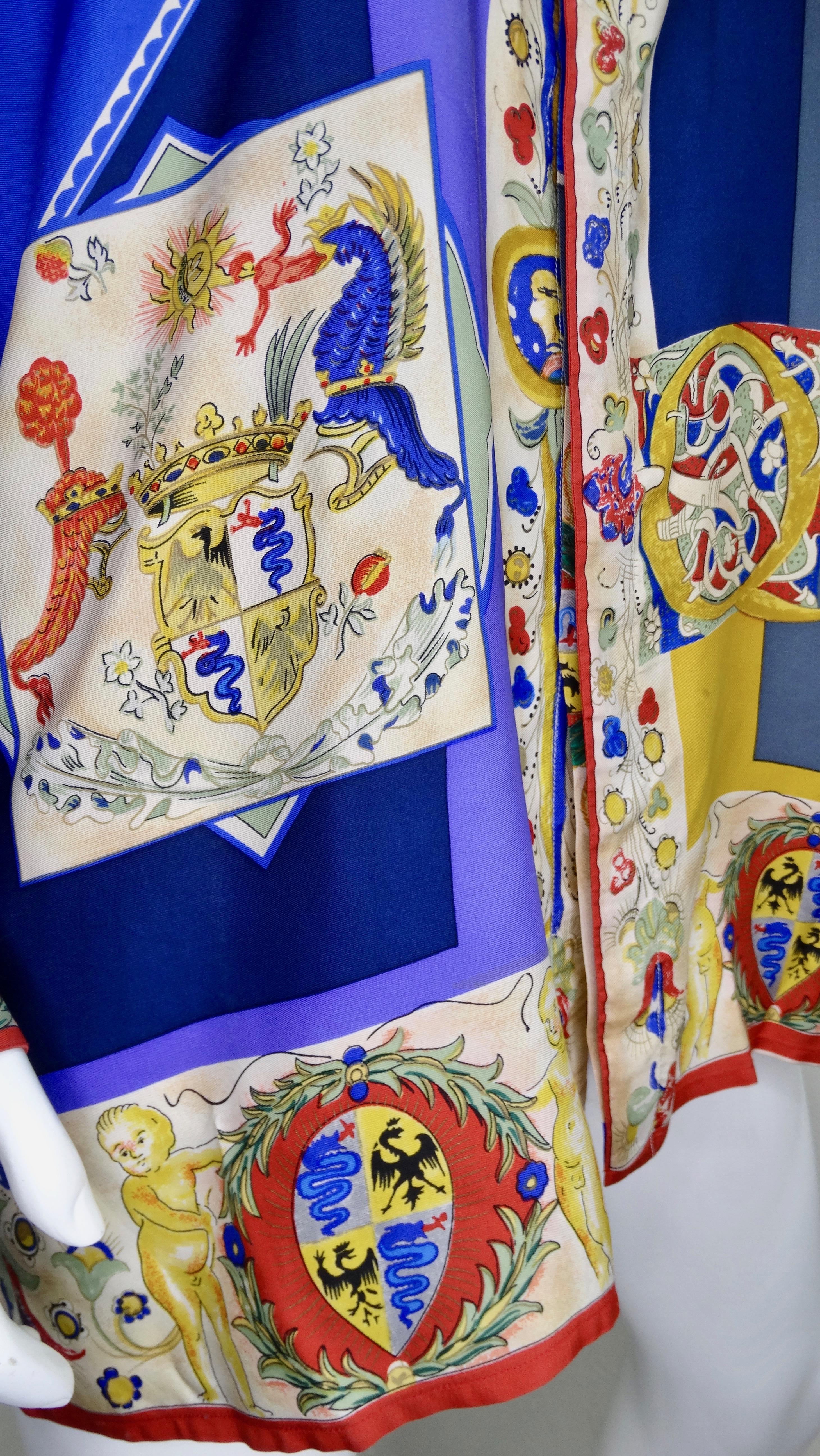 Gianni Versace 1990s Coat of Arms Silk Shirt  For Sale 4