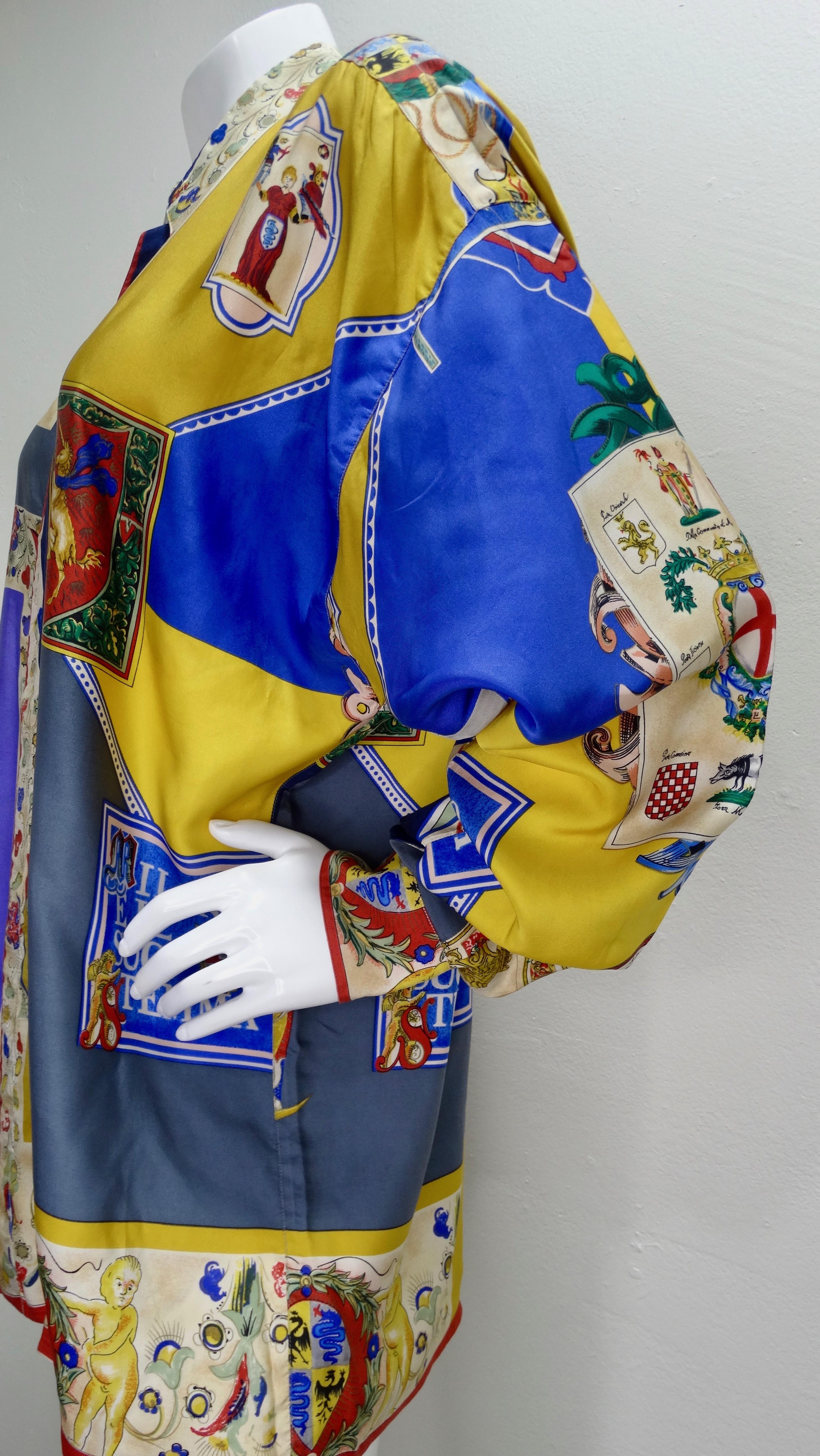 Gianni Versace 1990s Coat of Arms Silk Shirt  For Sale 5