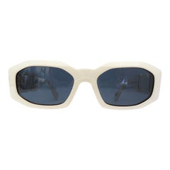Gianni Versace 1990s Cream Medusa Sunglasses 
