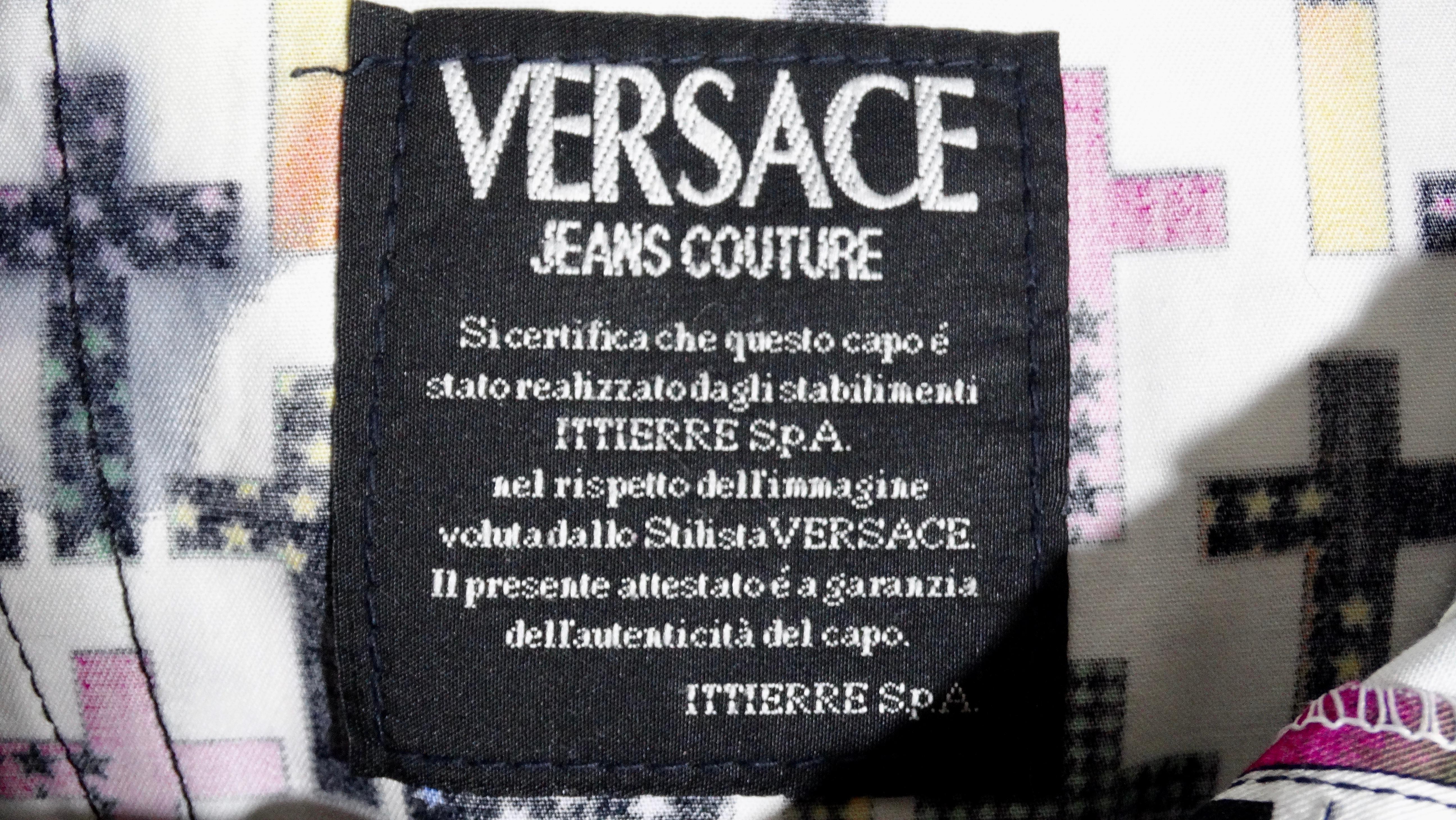 Gianni Versace 1990s Cross Print Jeans 2