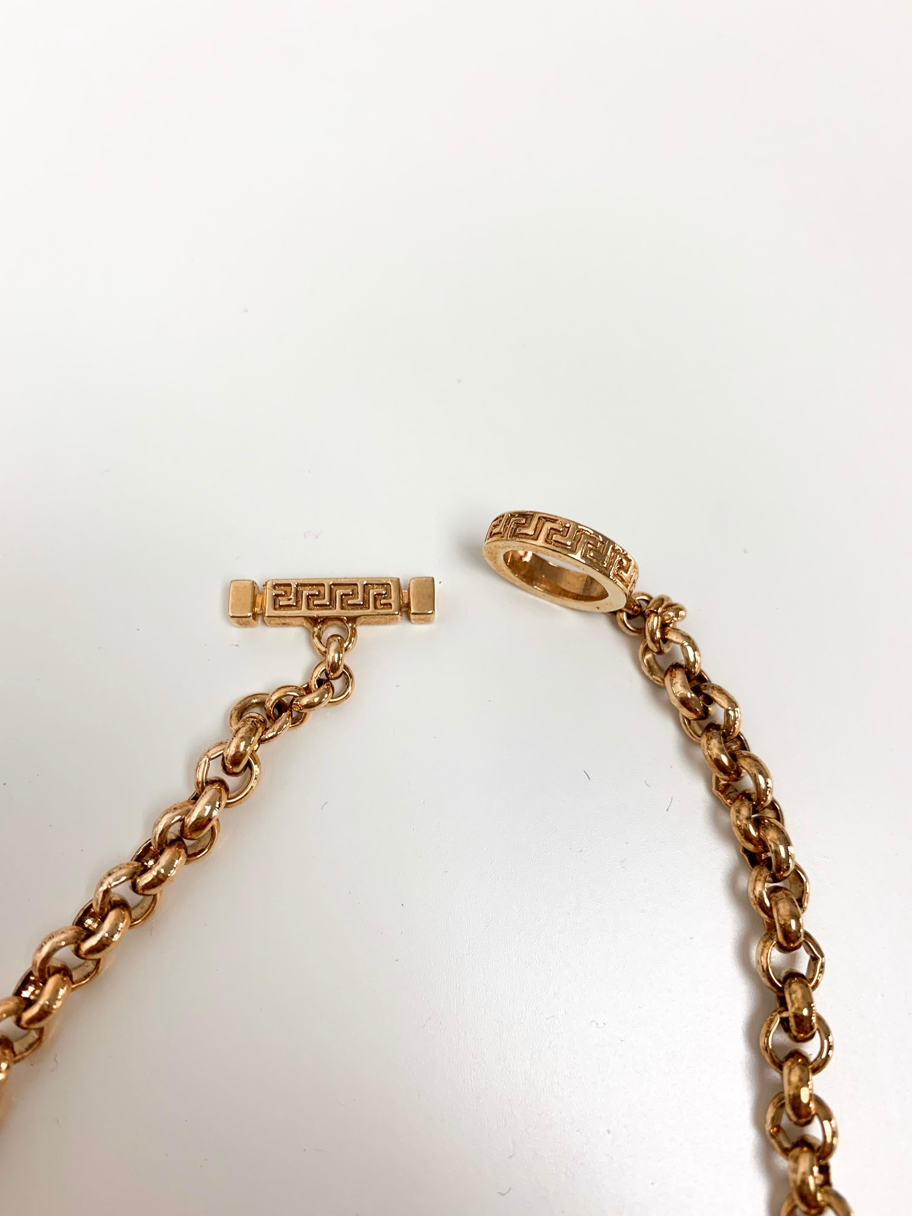 versace greek key flower necklace