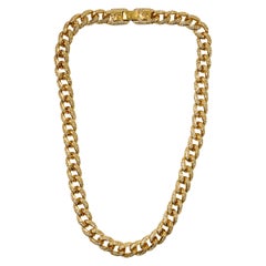 Retro Gianni Versace 1990’s gold curb chain necklace 