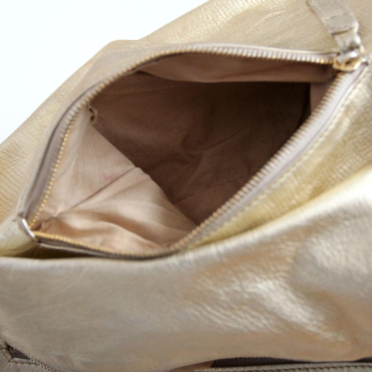 GIANNI VERSACE 1990s Golden Leather Pouch Shoulder Bag / Backpack 5