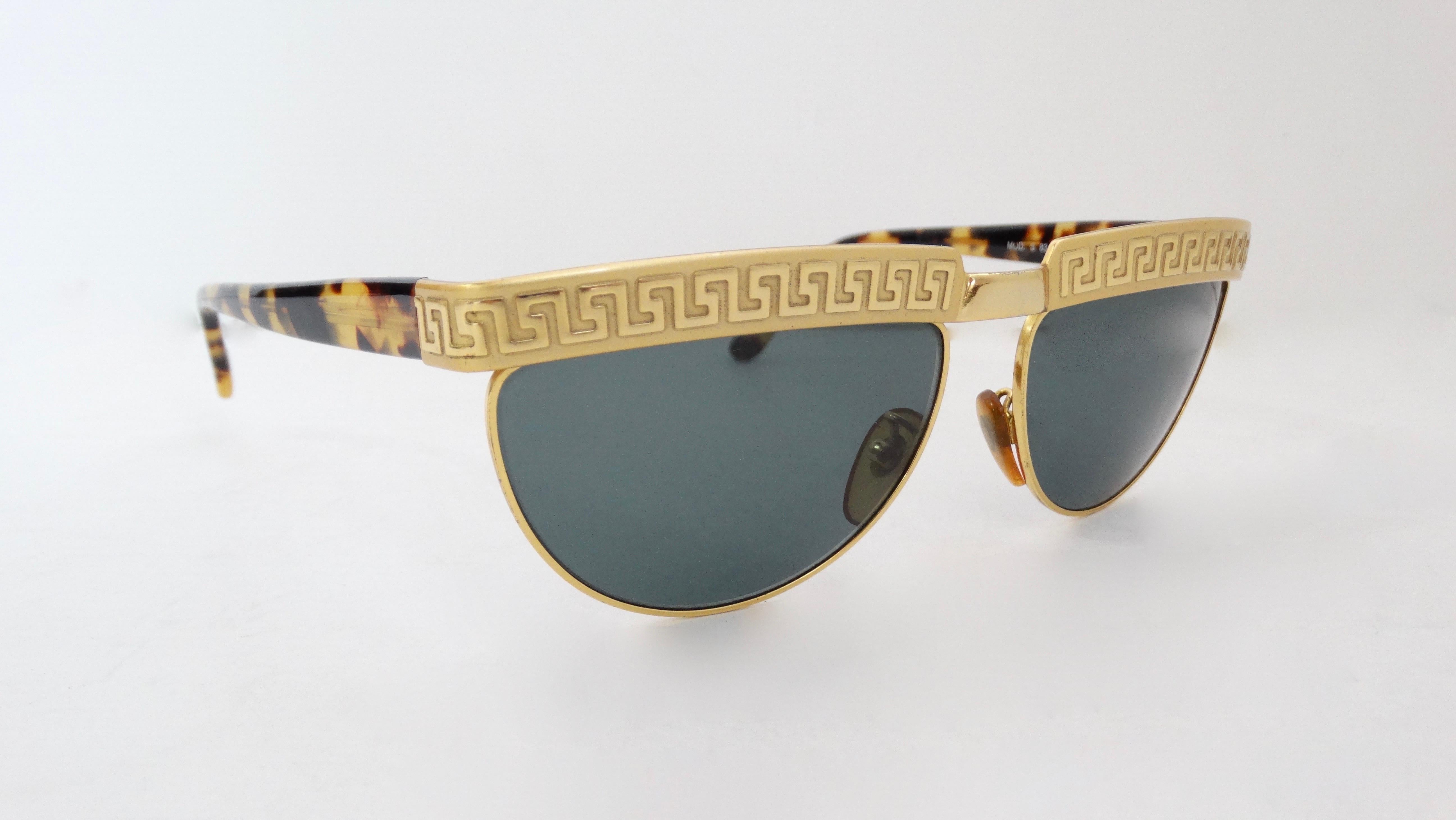 Women's or Men's Gianni Versace 1990s Greek Key Sunglasses 