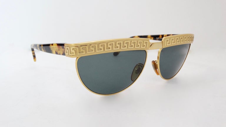 Gianni Versace 1990s Greek Key Sunglasses at 1stDibs | versace glasses