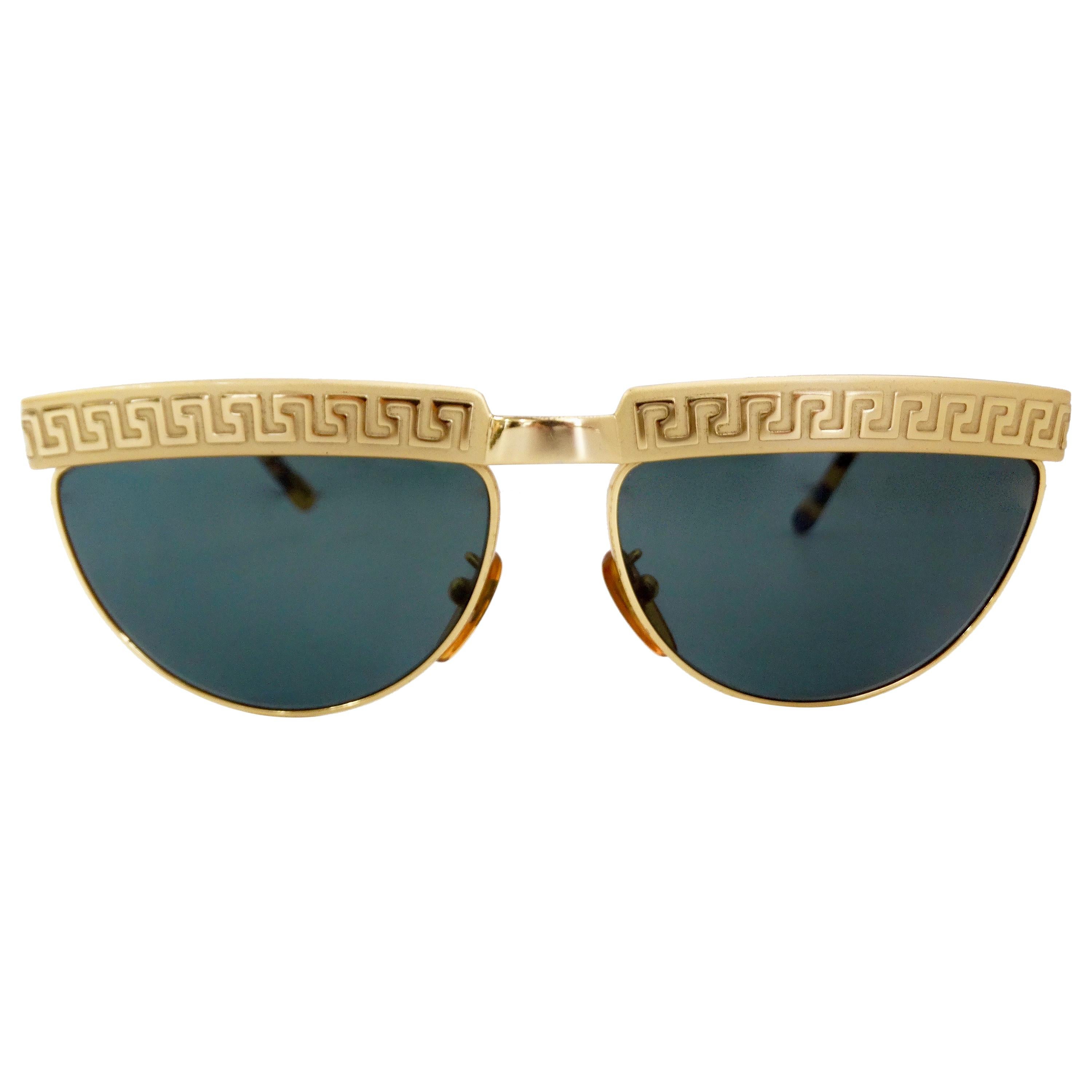Gianni Versace 1990s Greek Key Sunglasses 