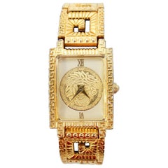 Retro Gianni Versace 1990s Greek Key Wrist Watch