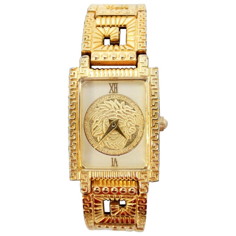 Gianni Versace 1990s Greek Key Wrist Watch at 1stDibs | gianni versace  watches, vintage versace watch, versace gold plated watch