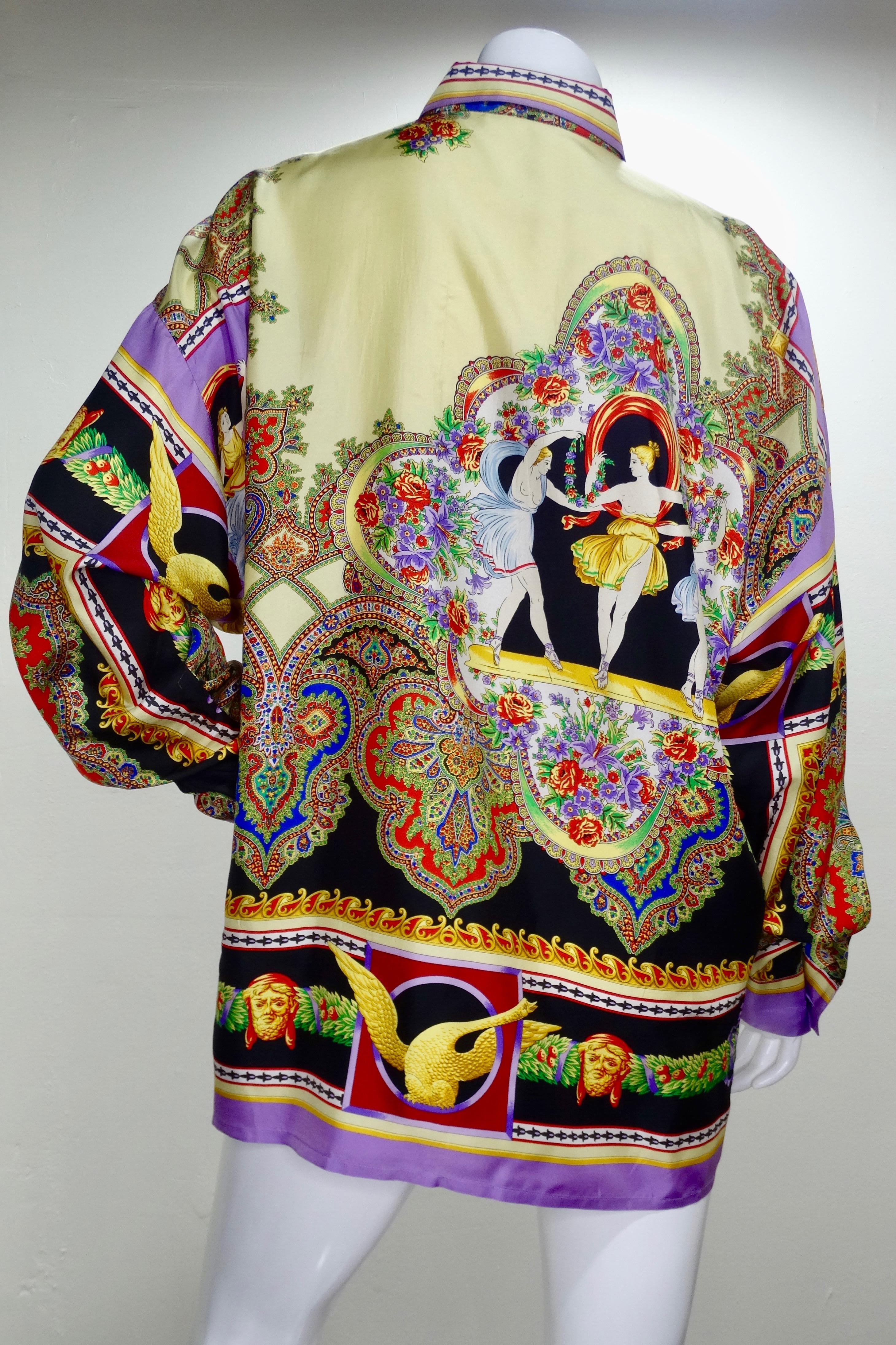Gianni Versace: Seidenhemd im griechischen Theaterstil, 1990er Jahre im Zustand „Gut“ in Scottsdale, AZ