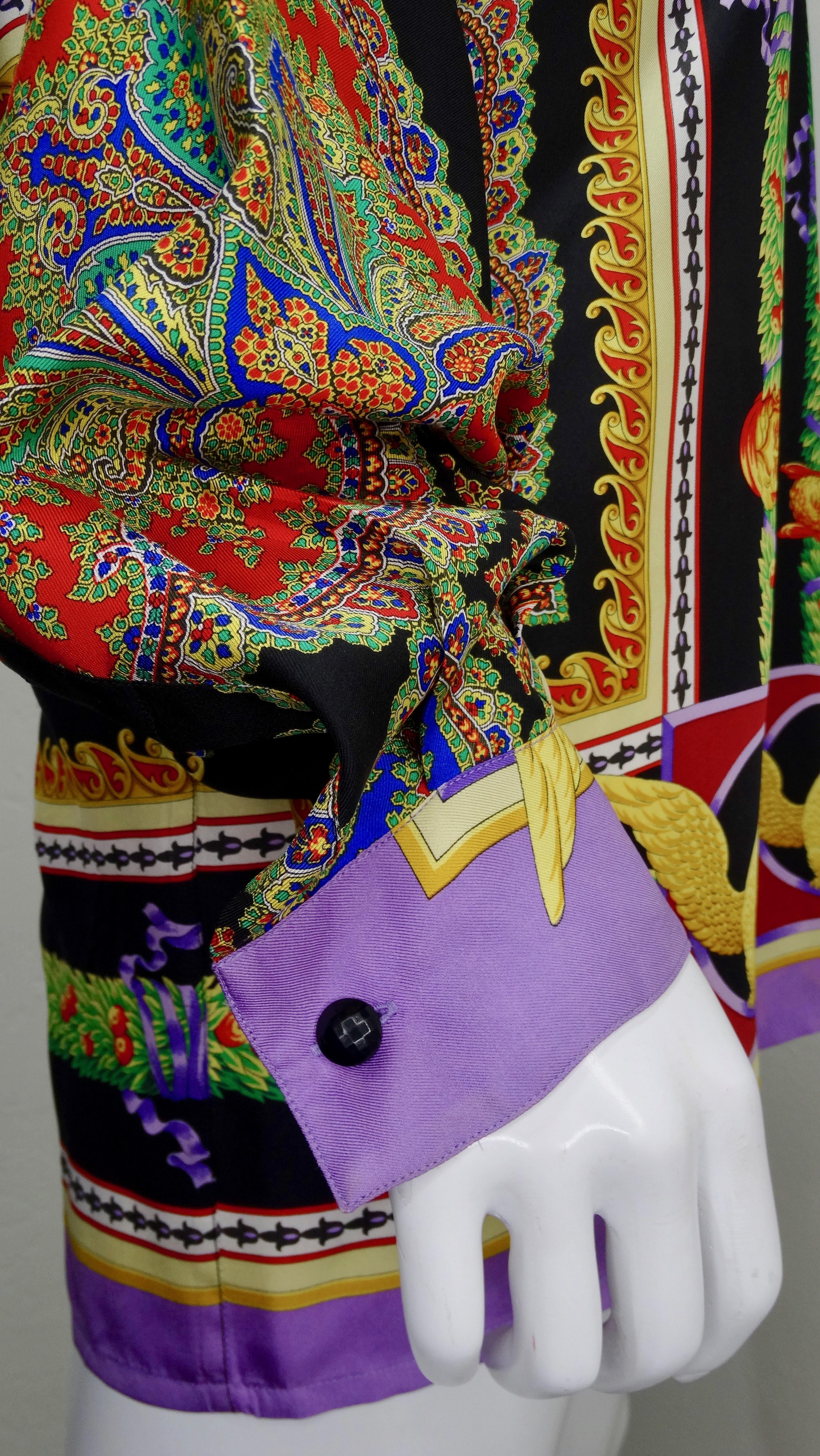 Gianni Versace: Seidenhemd im griechischen Theaterstil, 1990er Jahre 1