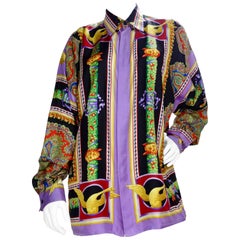 Gianni Versace 1990s Greek Theater Silk Shirt