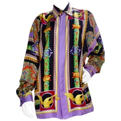 Gianni Versace 1990s Greek Theater Silk Shirt 