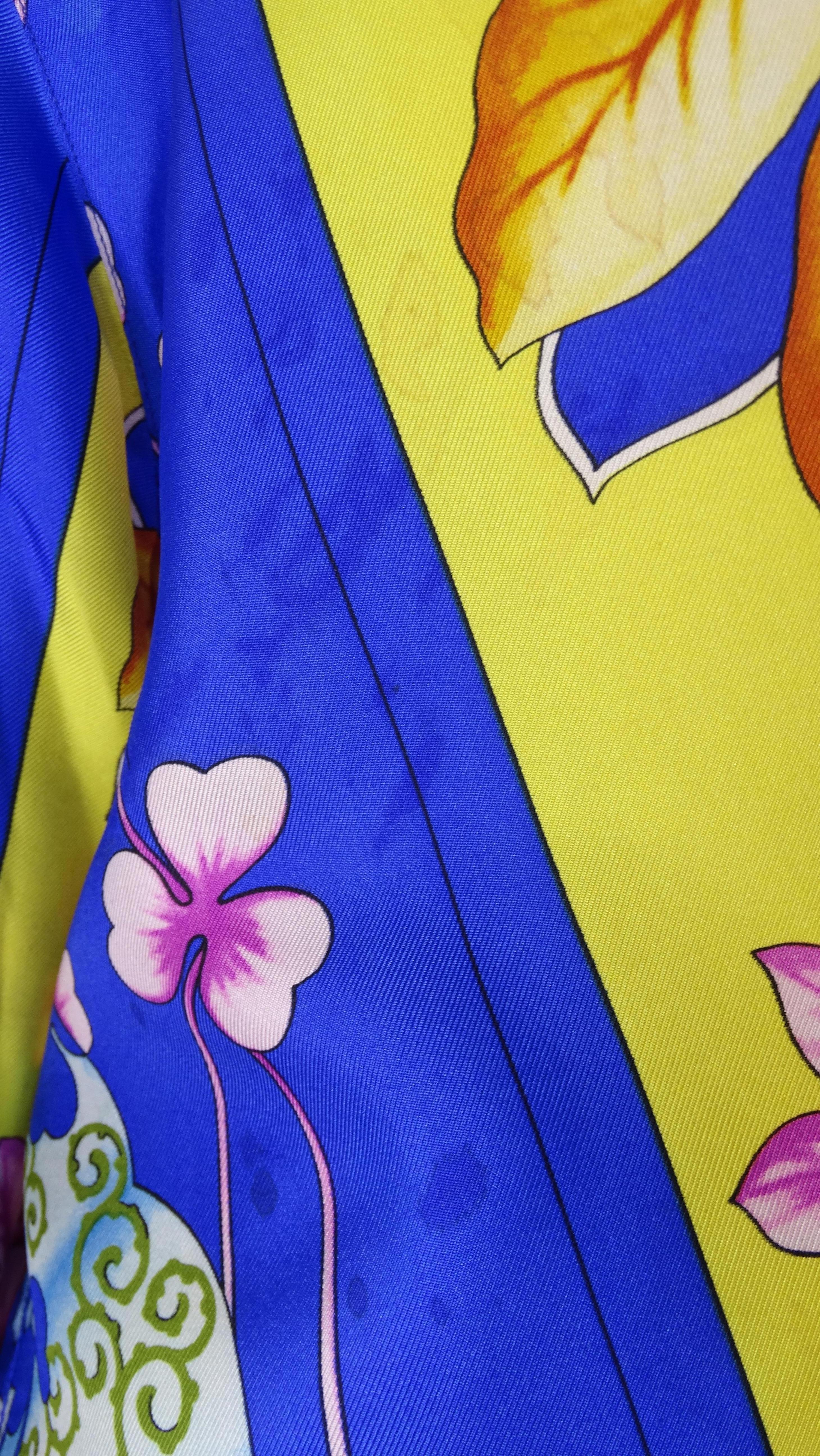 Gianni Versace Japanisch inspiriertes Seidenhemd, 1990er Jahre  im Angebot 7