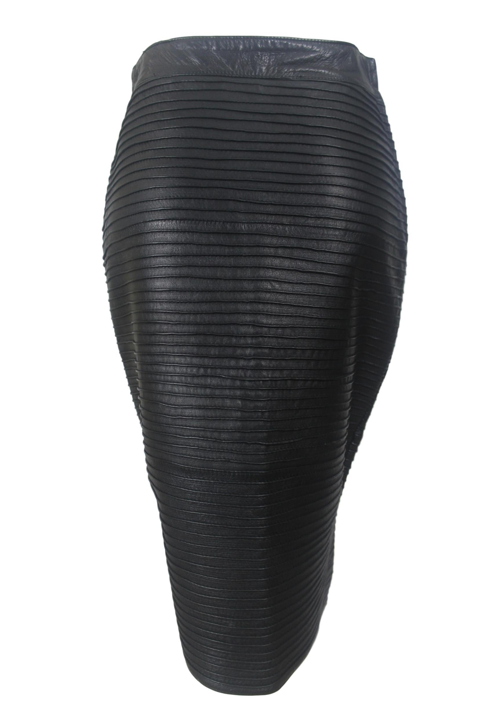 Gianni Versace 1990s Leather Skirt For Sale 1