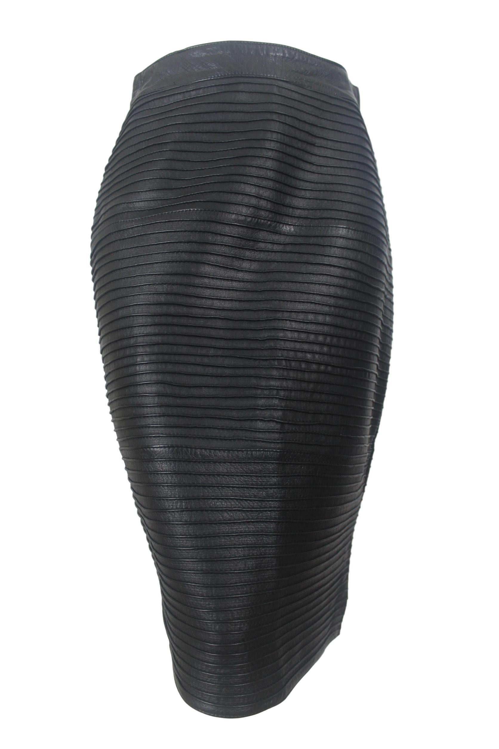 Gianni Versace 1990s Leather Skirt For Sale 3