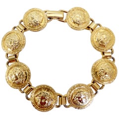 Vintage Gianni Versace 1990s Medusa Medallion Bracelet 