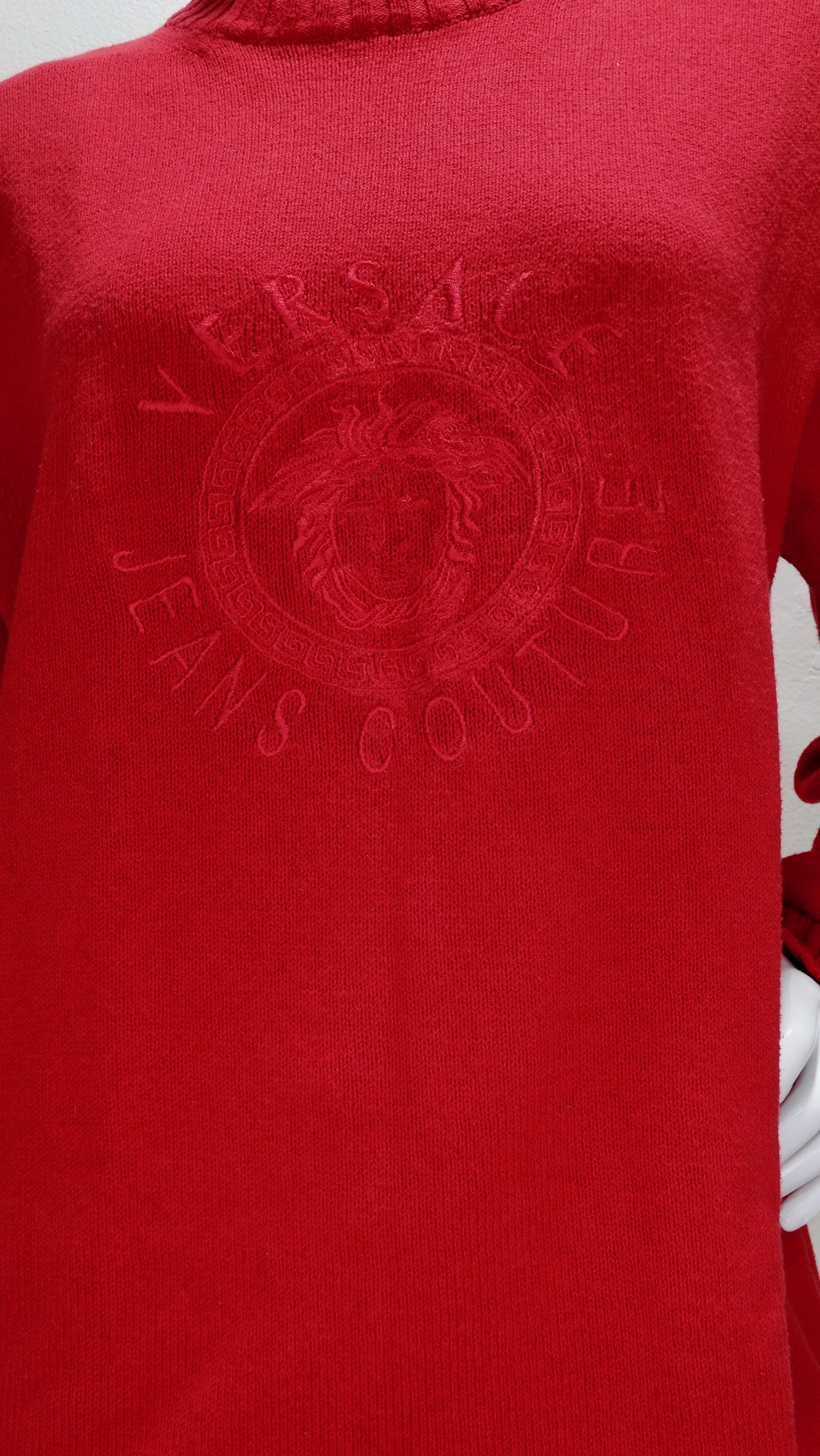 versace sweater red