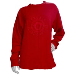 Retro Gianni Versace 1990s Medusa Red Sweater 