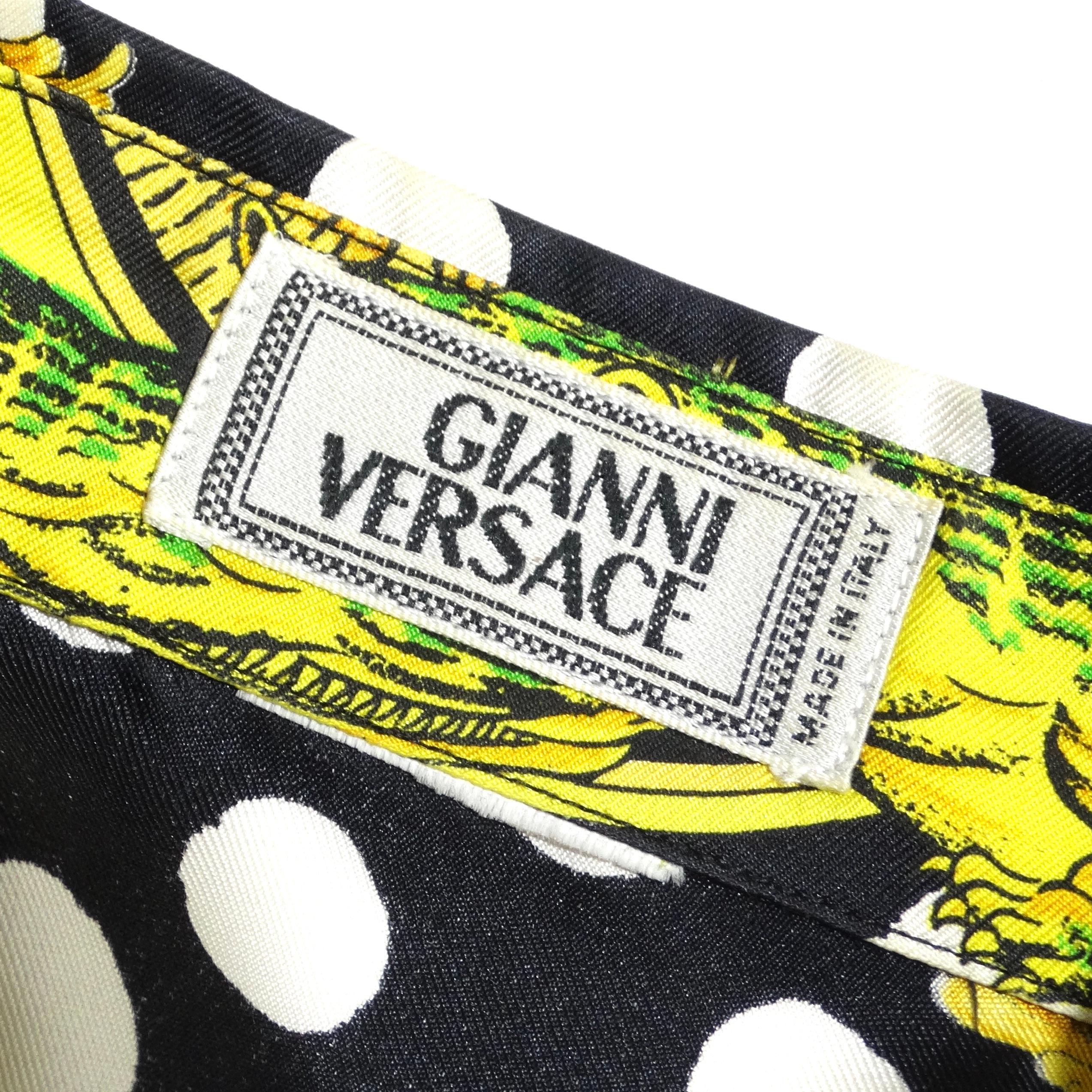 Gianni Versace 1990s Miami Collection Silk Printed Shirt For Sale 7