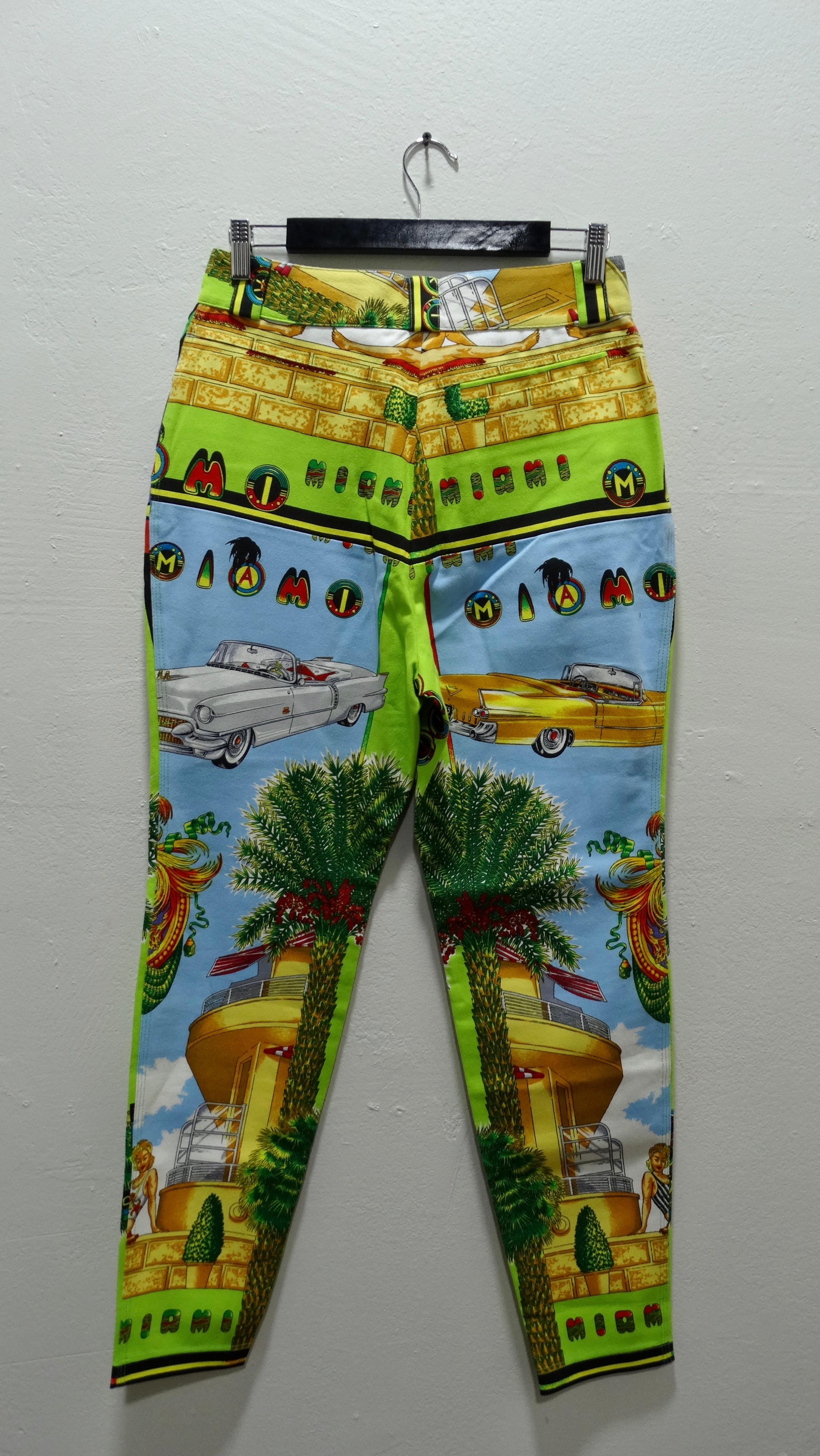 Gianni Versace Vaqueros estampados Miami años 90 en Bueno estado para la venta en Scottsdale, AZ