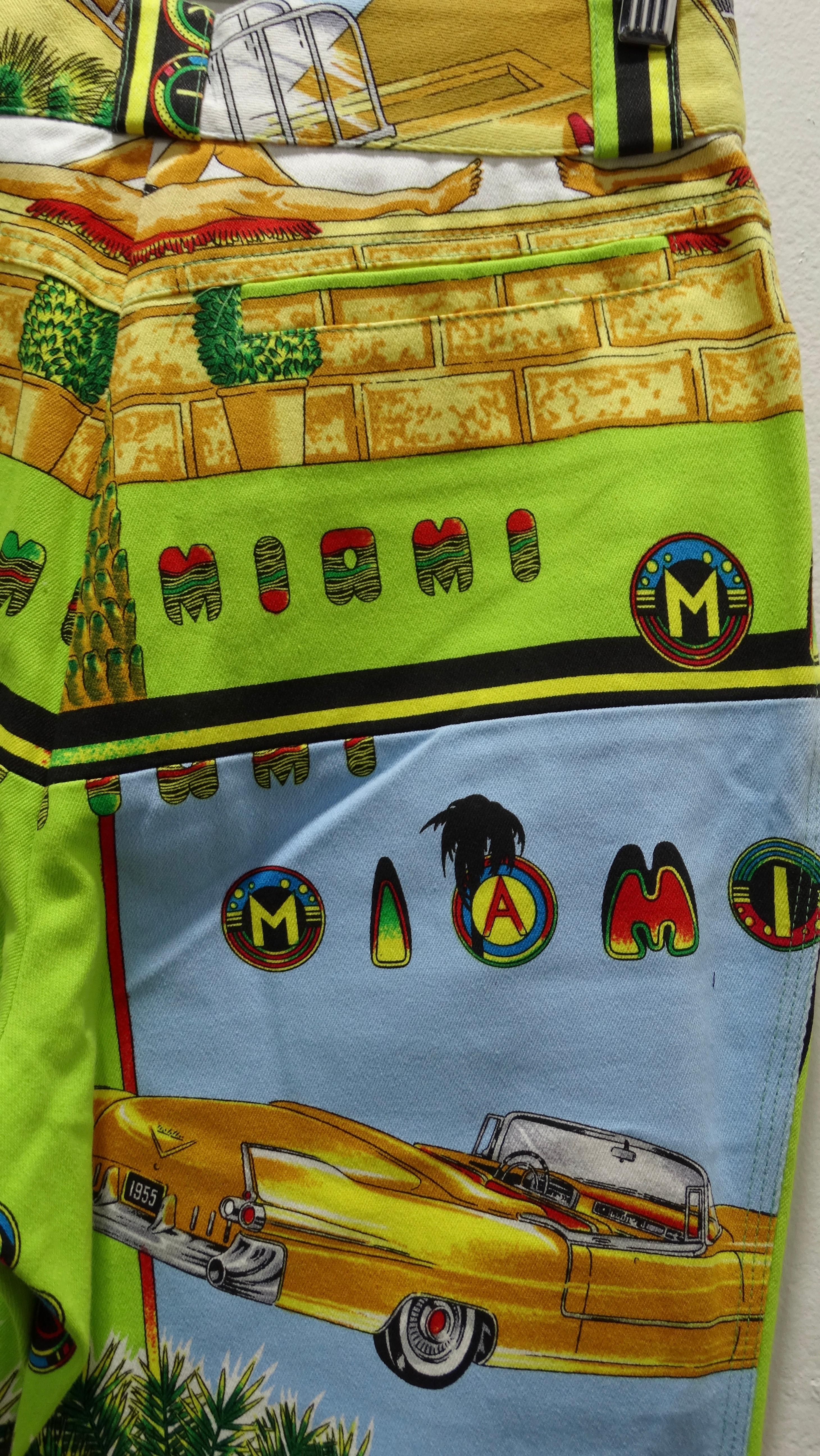 Gianni Versace Vaqueros estampados Miami años 90 en venta 1