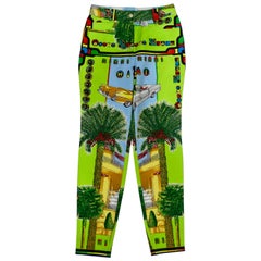 Gianni Versace 1990s Miami Print Jeans