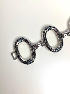 Gianni Versace 1990 - Bracelet ovale avec pierres bleues