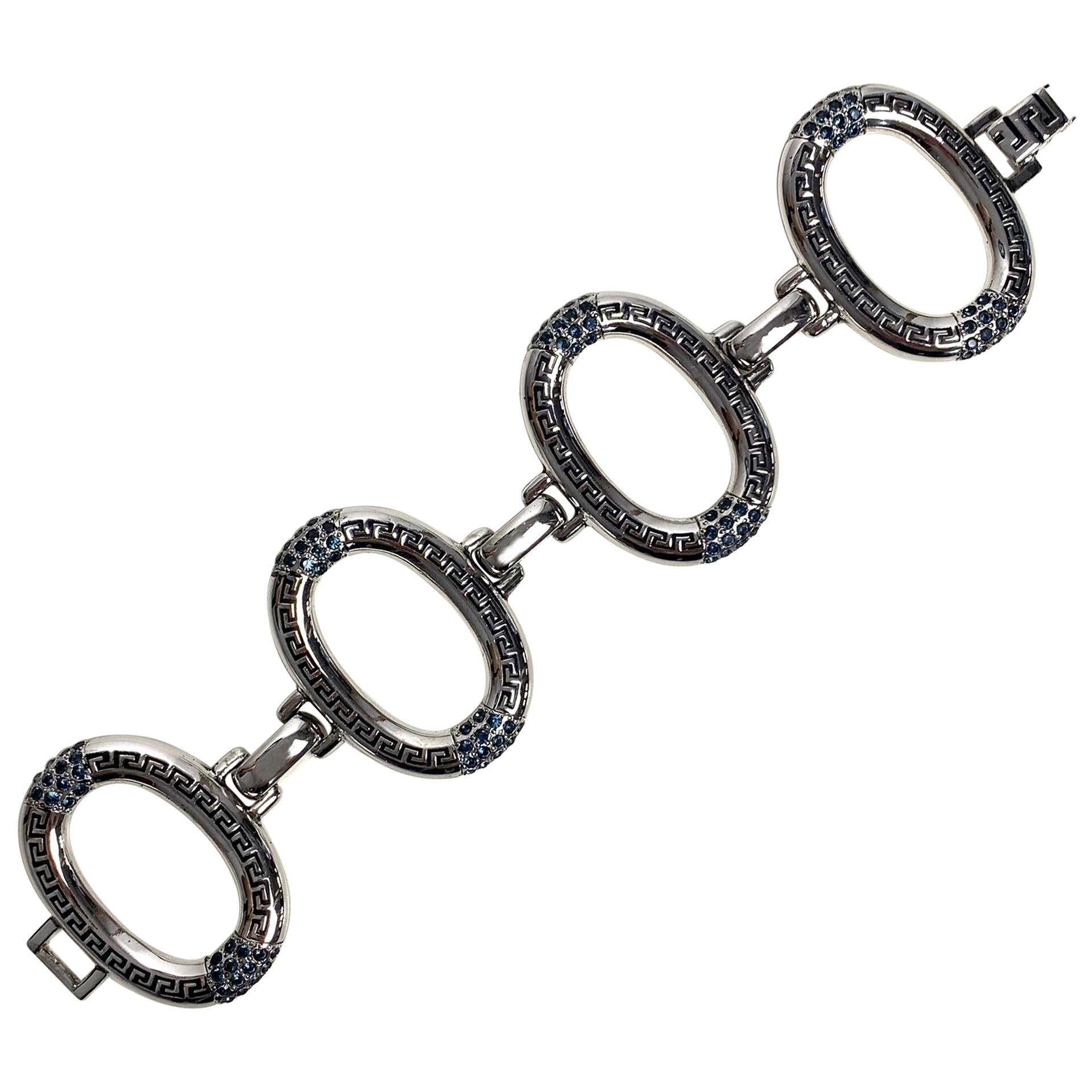 Gianni Versace 1990’s oval bracelet with blue stones