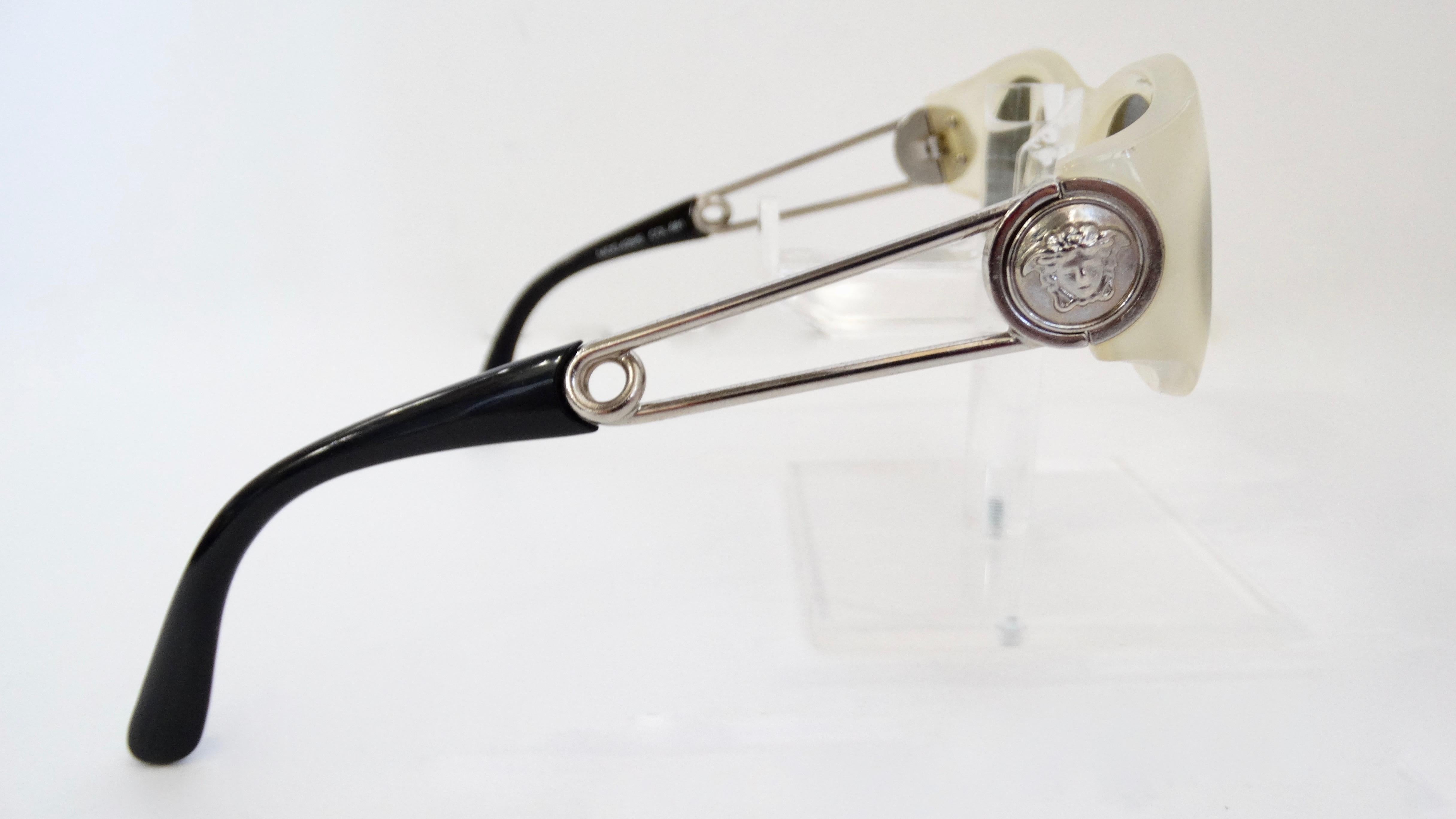 Black Gianni Versace 1990s Safety Pin Sunglasses For Sale