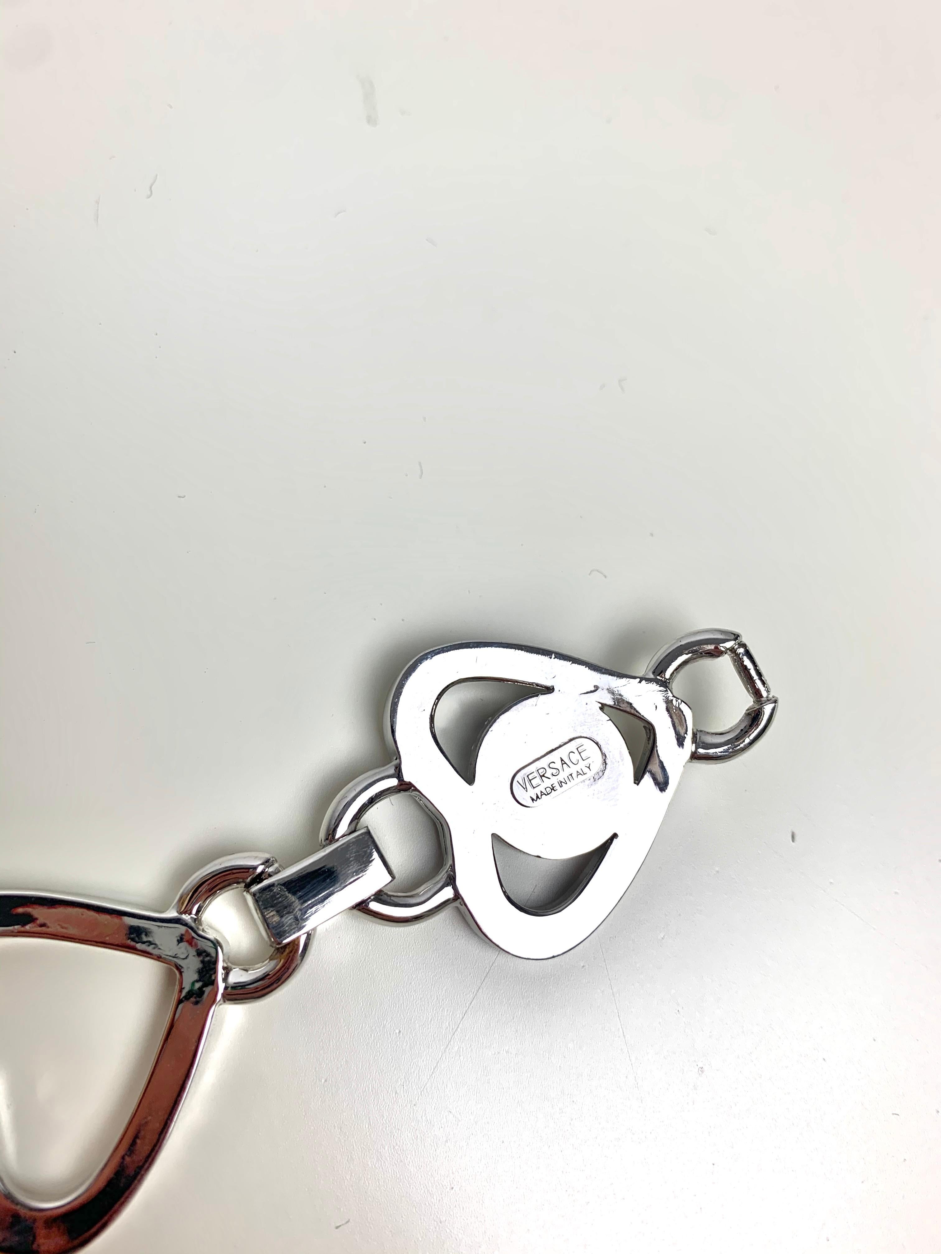 Gianni Versace 1990’s silver love heart link bracelet  In New Condition In Nottingham, GB