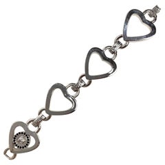 Vintage Gianni Versace 1990’s silver love heart link bracelet 