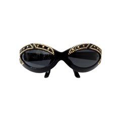 Gianni Versace 1990s Studded Wrap Sunglasses