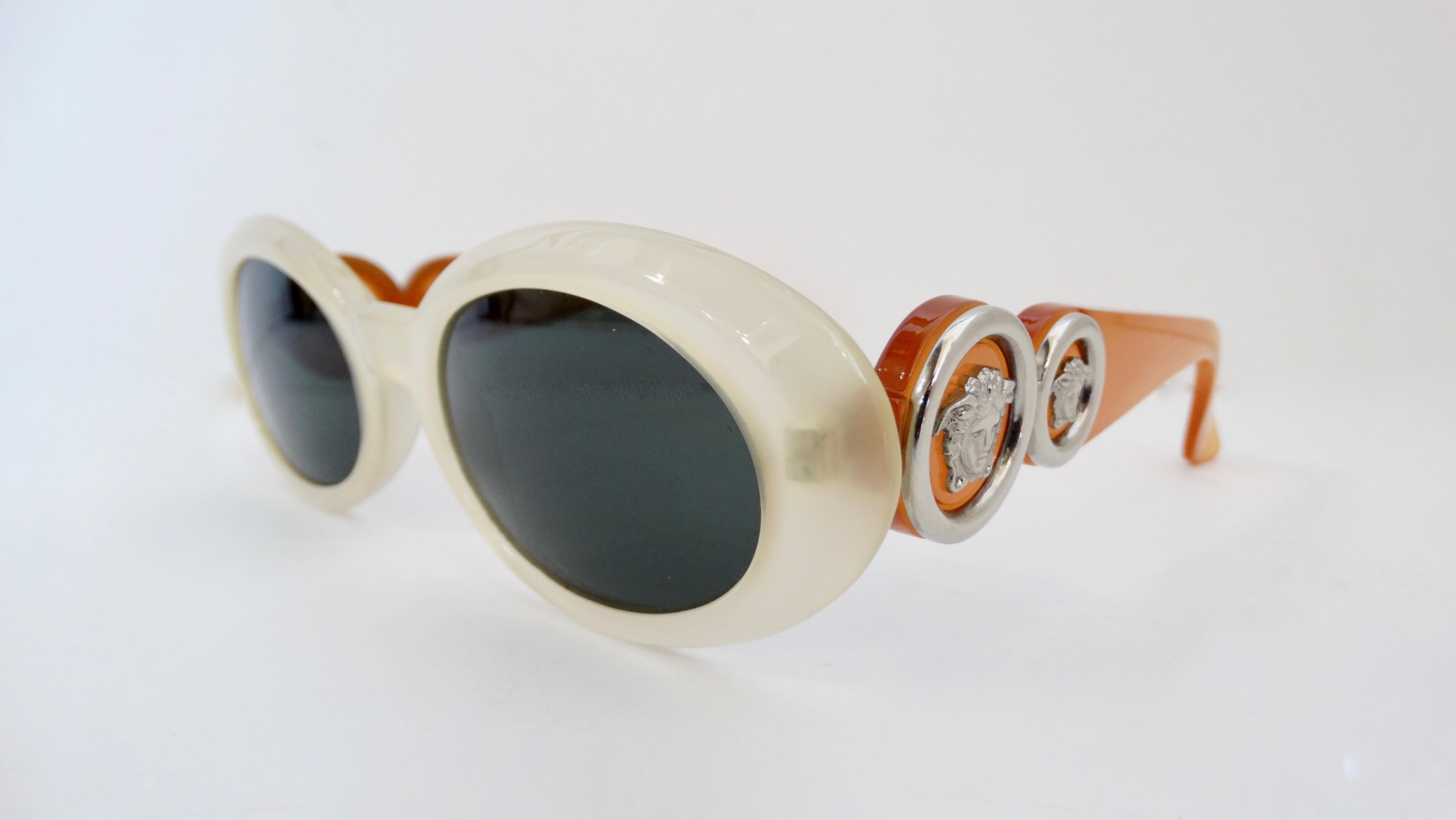 Gianni Versace 1990s Two-Tone Oval Sunglasses  2