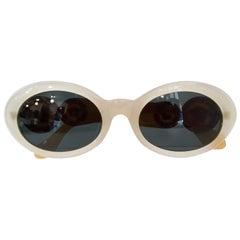 Vintage Gianni Versace 1990s Two-Tone Oval Sunglasses 