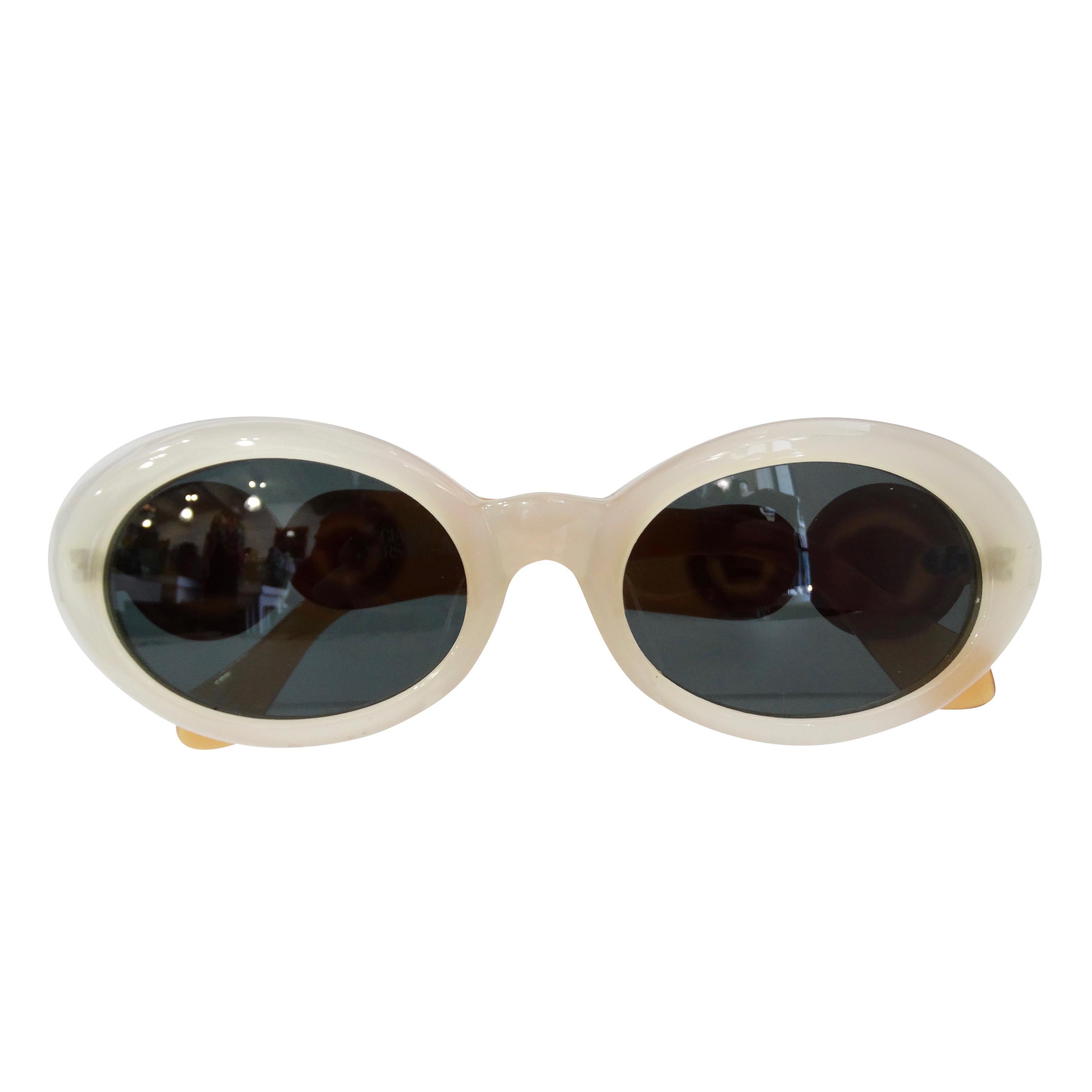 Gianni Versace 1990s Two-Tone Oval Sunglasses 