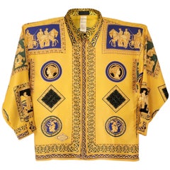 Gianni Versace 1992 Silk Shirt Greek Mythology Atelier Men's IT48