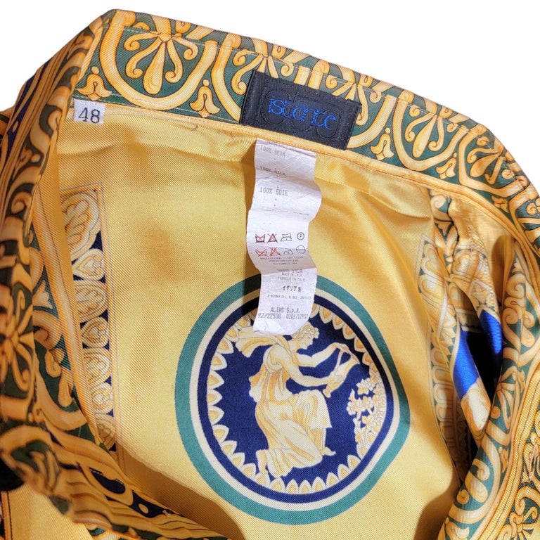 Gianni Versace 1992 Greek Gods Mythology Silk Shirt Atelier Istante Men