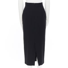 GIANNI VERSACE 1993 100% virgin wool back vent midi skirt IT38 24"