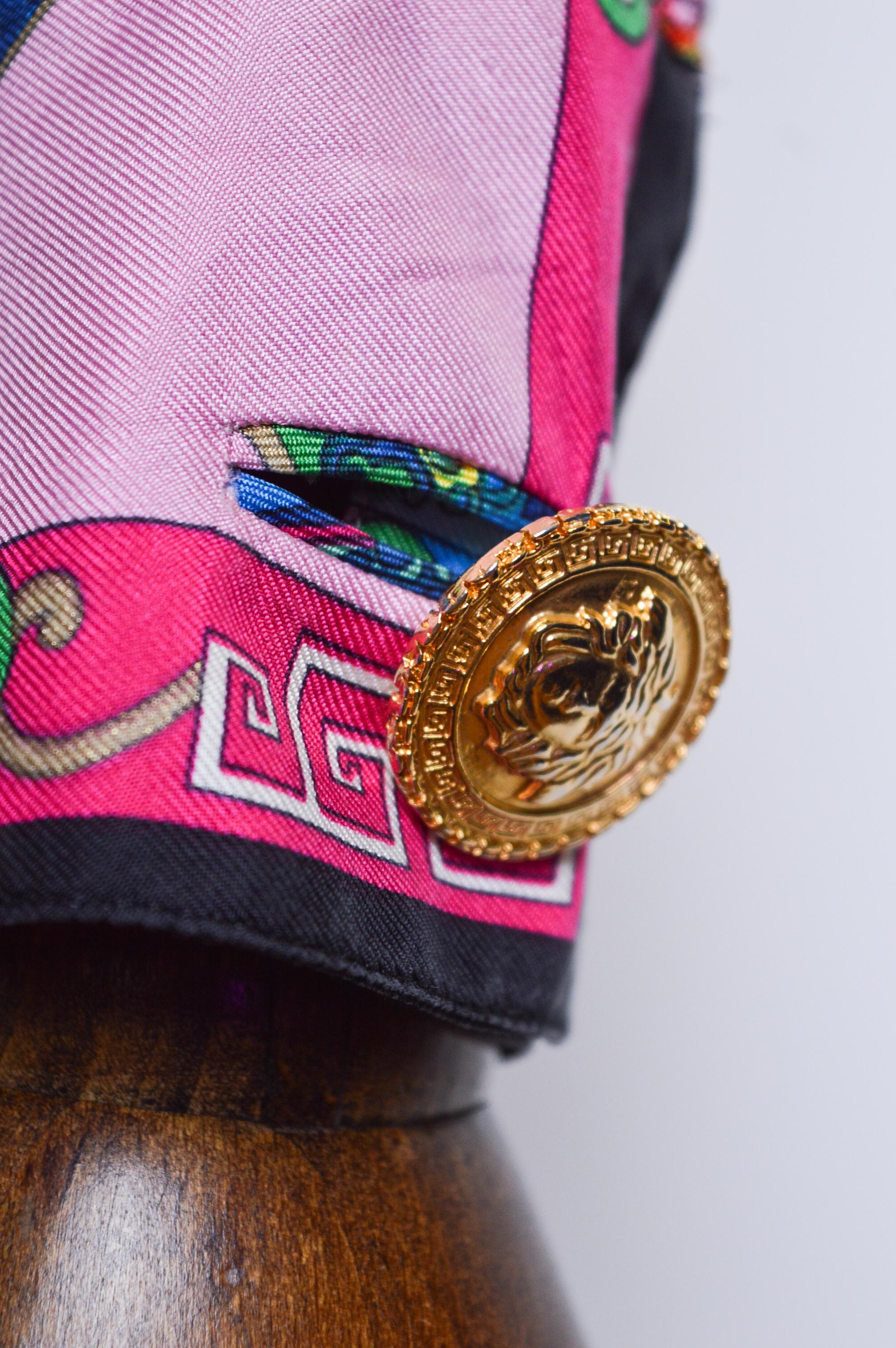 Gianni Versace 1993 Spring Runway Atelier Pure Silk patterned Colourful Shirt 3