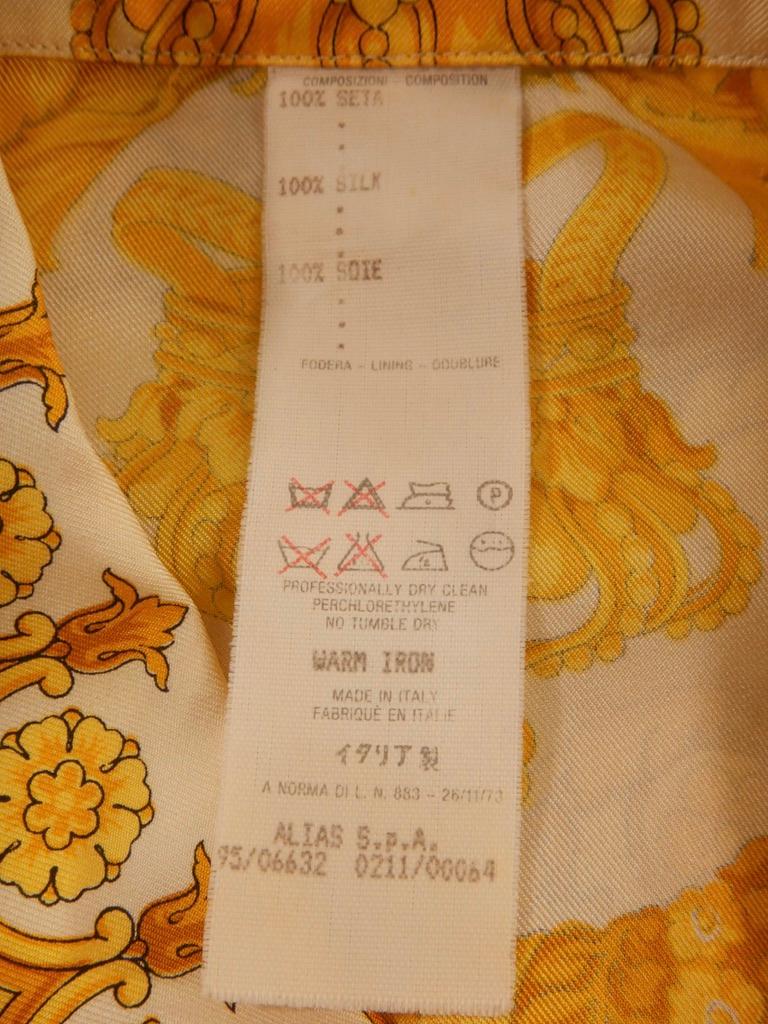 Gianni Versace 1994 Barocco - Chemise en soie en vente 3